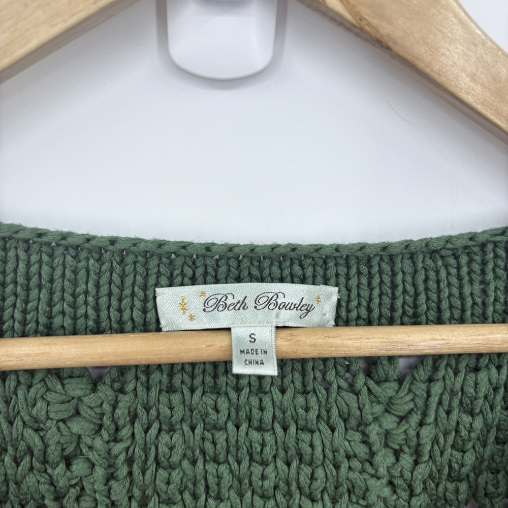 Y2K Sweater Top Women Small Forest Fairy Boho Cropped Twee Indie Green Cottage - Picture 5 of 7